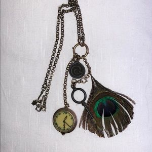 Luck brand peacock feather charm necklace